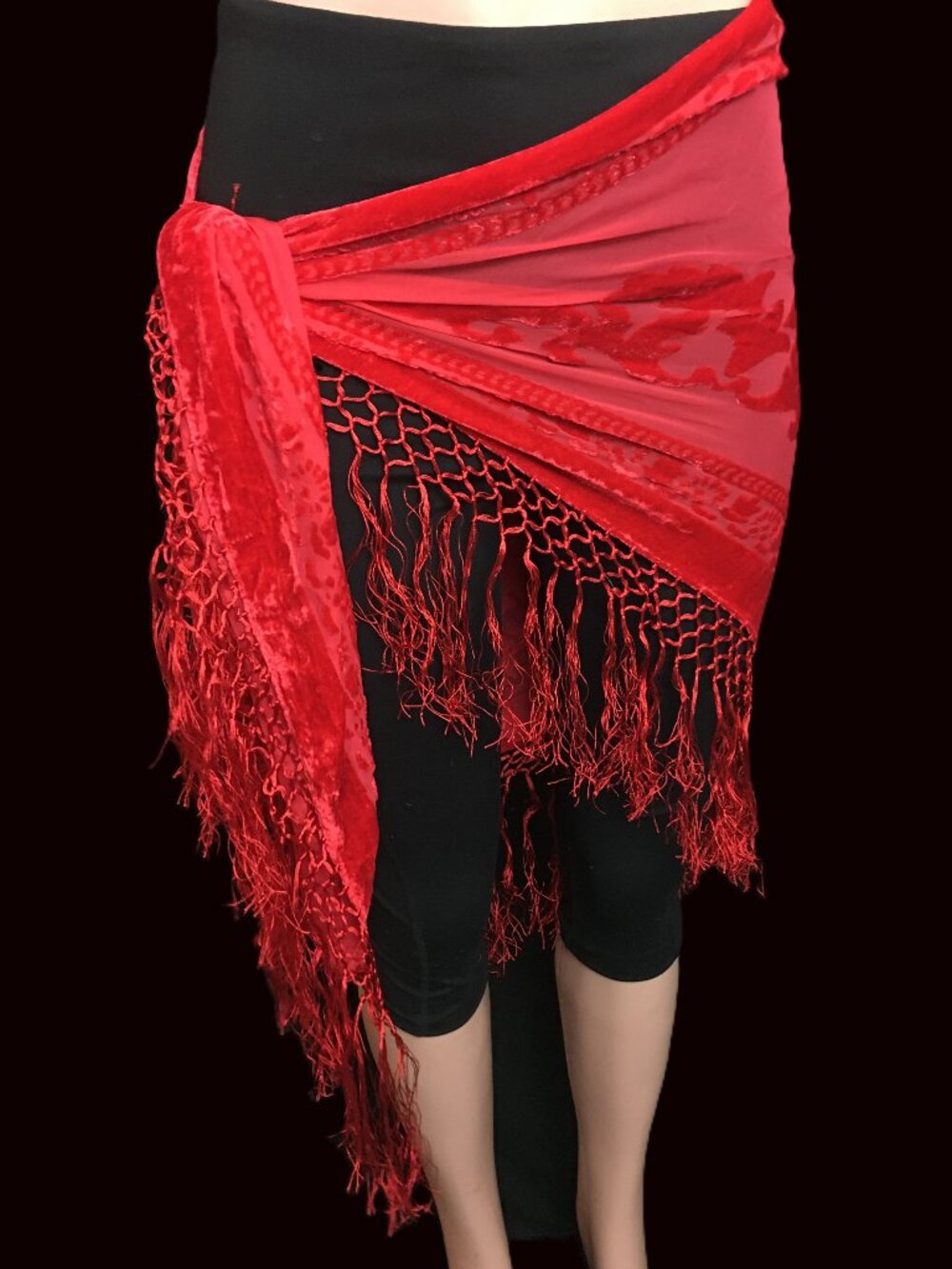 Red Velvet Burnout Scarf